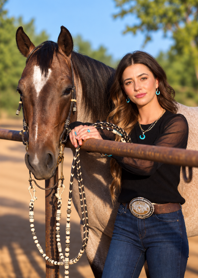 Arizona Turquoise and Inlaid Jewelry Turquoise Horseshoe Dangle Earrings