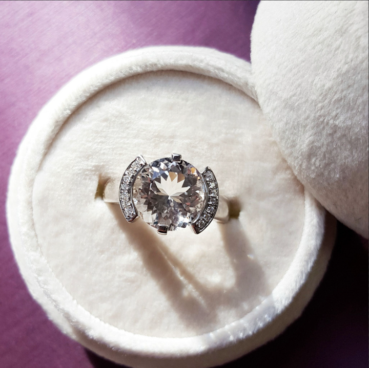 American Gem Collection #294 "Crystal Skyline" Colorado Topaz 14K White Gold Ring