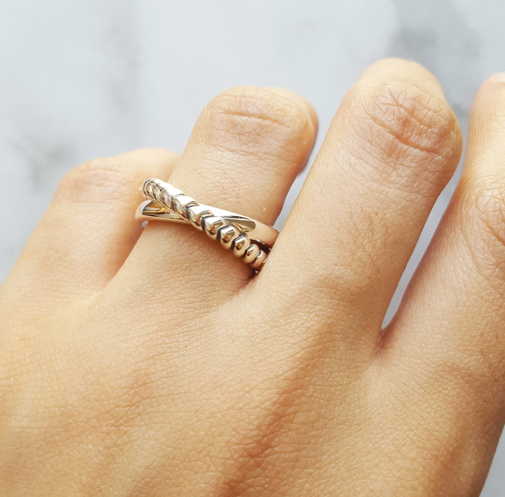 Sterling Silver Criss-Cross Rope Ring