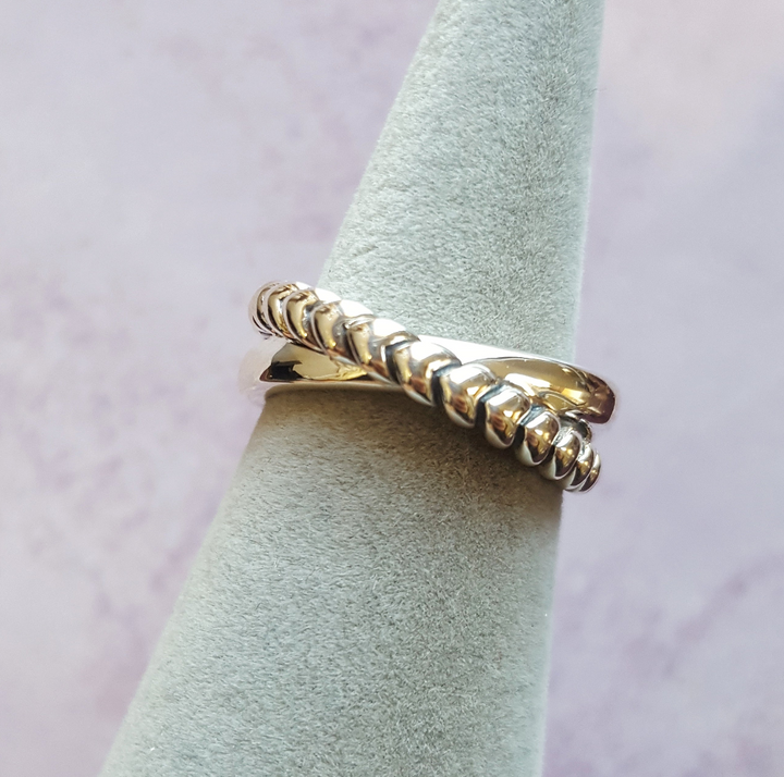 Sterling Silver Criss-Cross Rope Ring