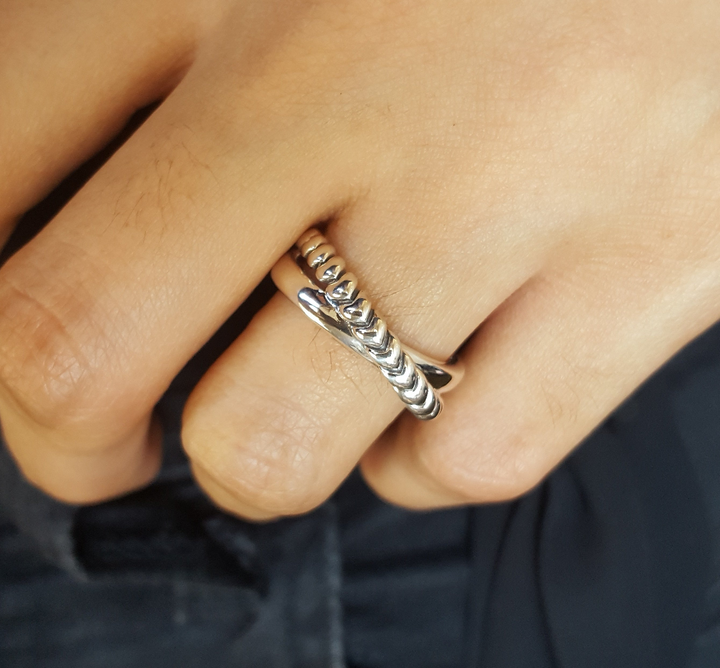 Sterling Silver Criss-Cross Rope Ring