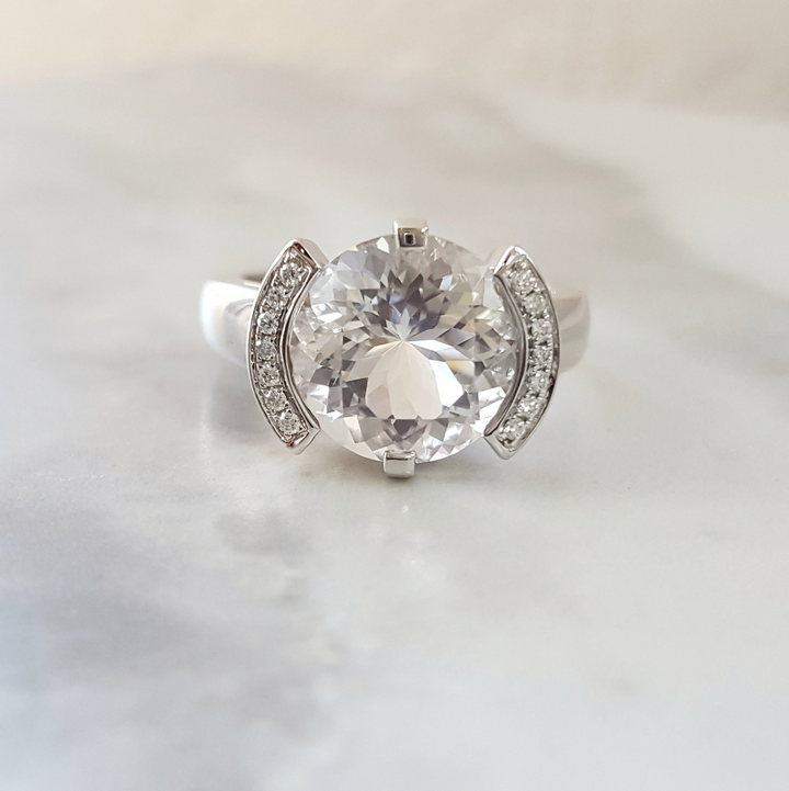 American Gem Collection #294 "Crystal Skyline" Colorado Topaz 14K White Gold Ring