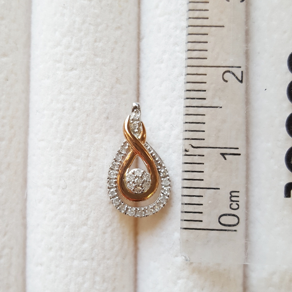 Sterling Silver and Rose Gold Swirling Diamond Studs