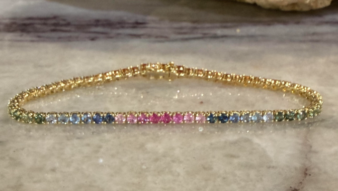 Precious Metal Gemstone Bracelet