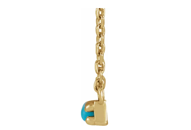 14K Yellow Gold Turquoise Bar Necklace