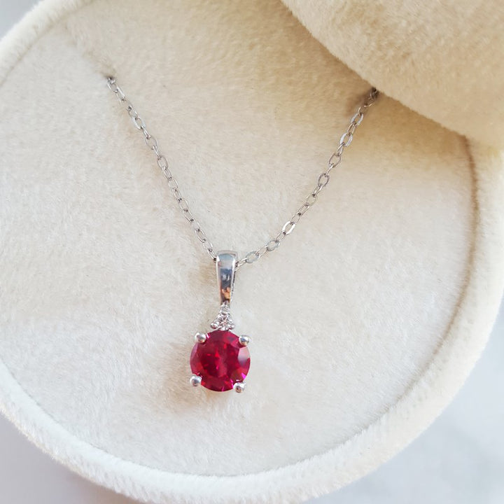 Sterling Silver Solitaire Birthstone Pendant