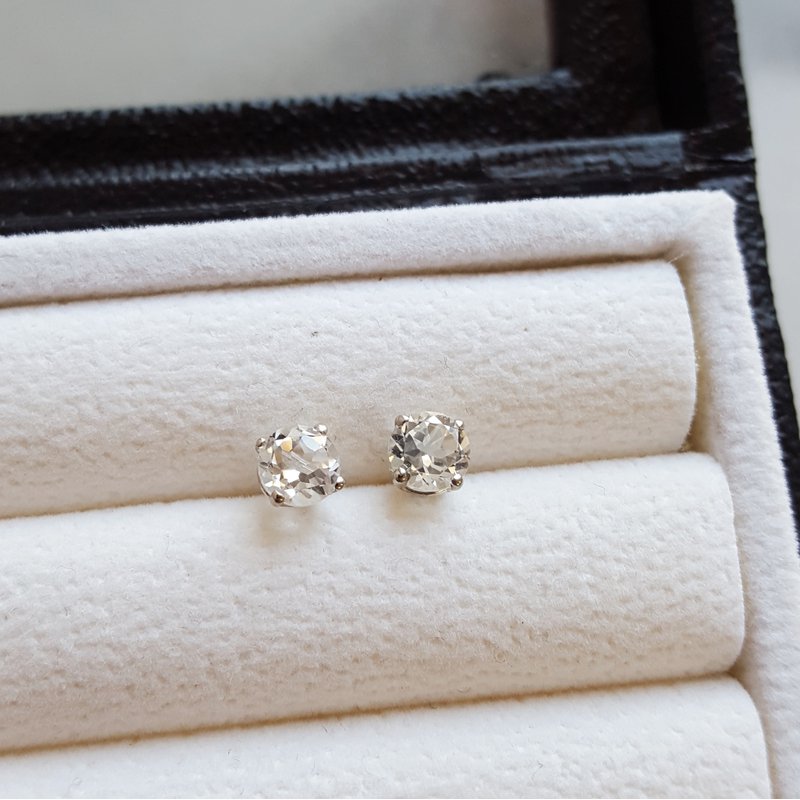 Sterling Silver Simple Birthstone Studs