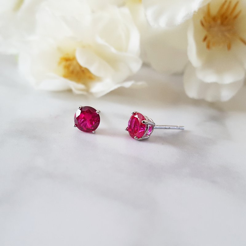 Sterling Silver Simple Birthstone Studs