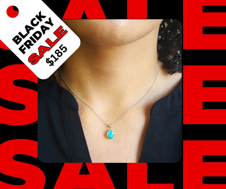 Sterling Silver Custom Designed American Turquoise Modern Necklace