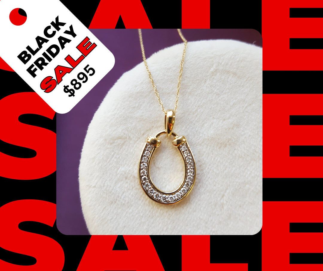 14ky Lucky Horseshoe Diamond Pendant