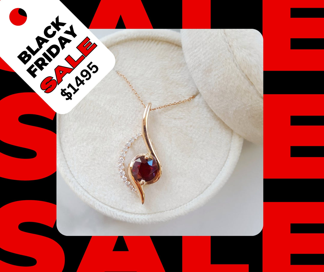 14k Rose Gold Arizona Anthill Garnet Gold Jewelry Swirl Pendant