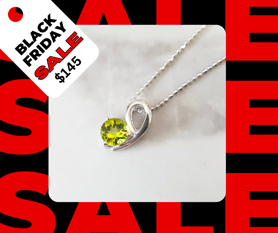 Arizona Peridot Silver Jewelry Peridot Swoop Necklace