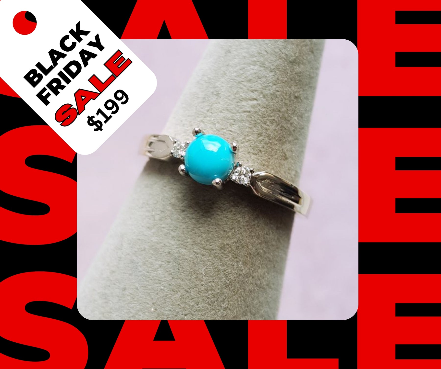 Sterling Silver Arizona Turquoise and Diamond Ring – Sami Fine Jewelry