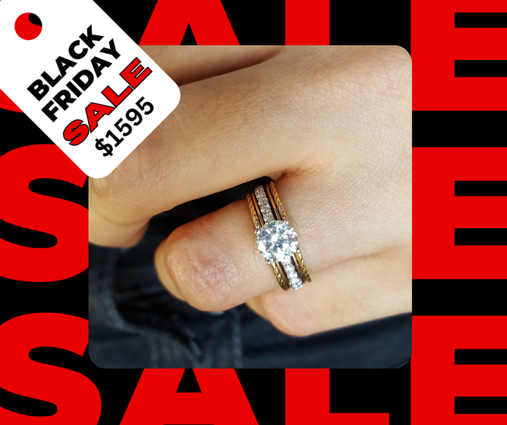 14ktt Rope Theme diamond Semi Mount