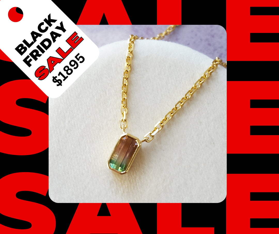 Sleek and Classy Watermelon Tourmaline Pendant
