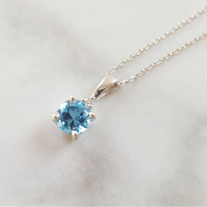 Sterling Silver Solitaire Birthstone Pendant