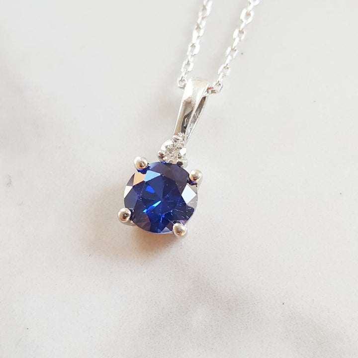 Sterling Silver Solitaire Birthstone Pendant