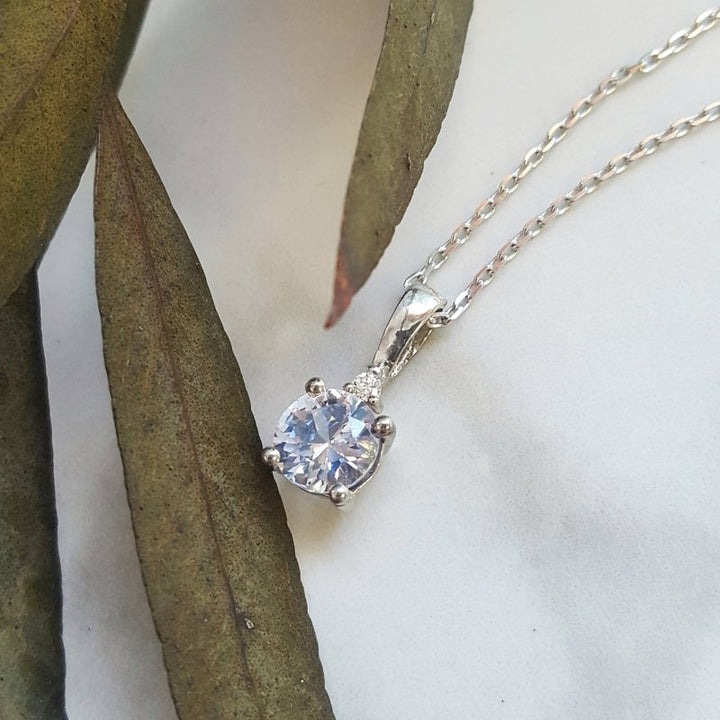 Sterling Silver Solitaire Birthstone Pendant