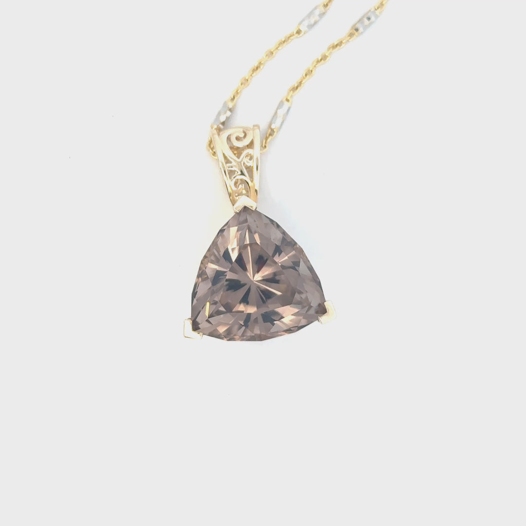 Colorado Smokey Quartz Pendant in 14k yellow gold 