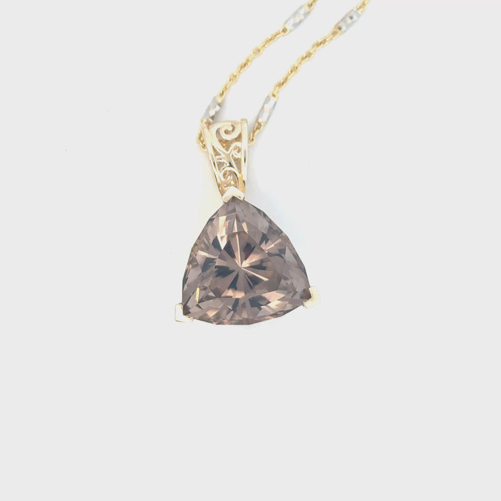 Colorado Smokey Quartz Pendant in 14k yellow gold 