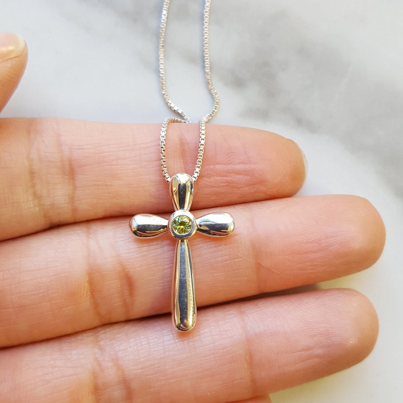 Peridot cross pendant on sale