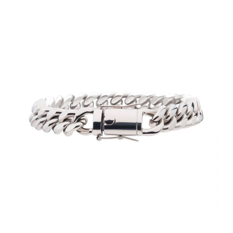 INOX Jewelry 10mm Steel Miami Cuban Chain Bracelet