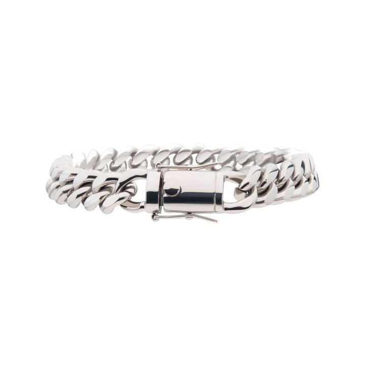 INOX Jewelry 10mm Steel Miami Cuban Chain Bracelet