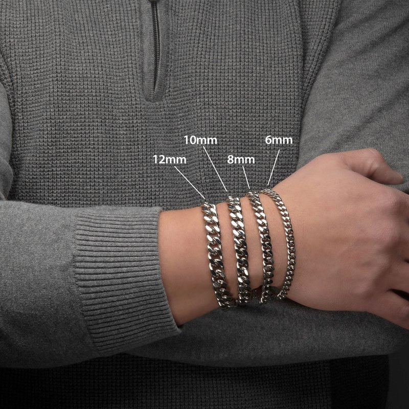 INOX Jewelry 10mm Steel Miami Cuban Chain Bracelet
