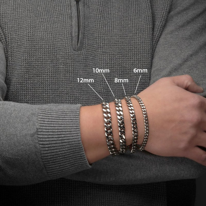 INOX Jewelry 10mm Steel Miami Cuban Chain Bracelet