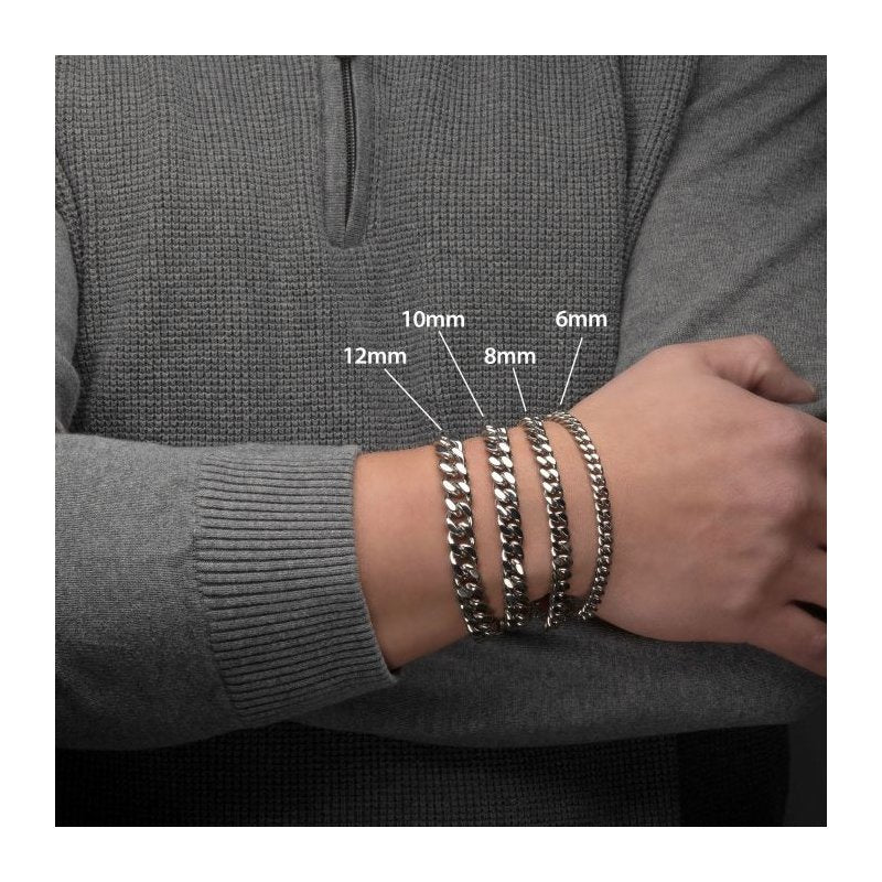 INOX Jewelry 10mm Steel Miami Cuban Chain Bracelet