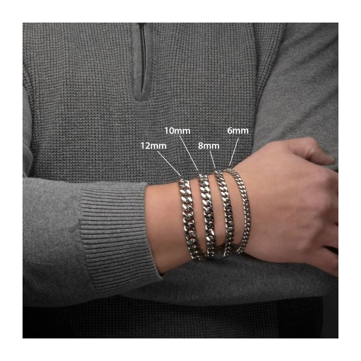 INOX Jewelry 10mm Steel Miami Cuban Chain Bracelet