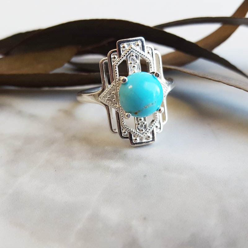 Arizona Turquoise and Inlaid Jewelry El Dorado Turquoise Ring