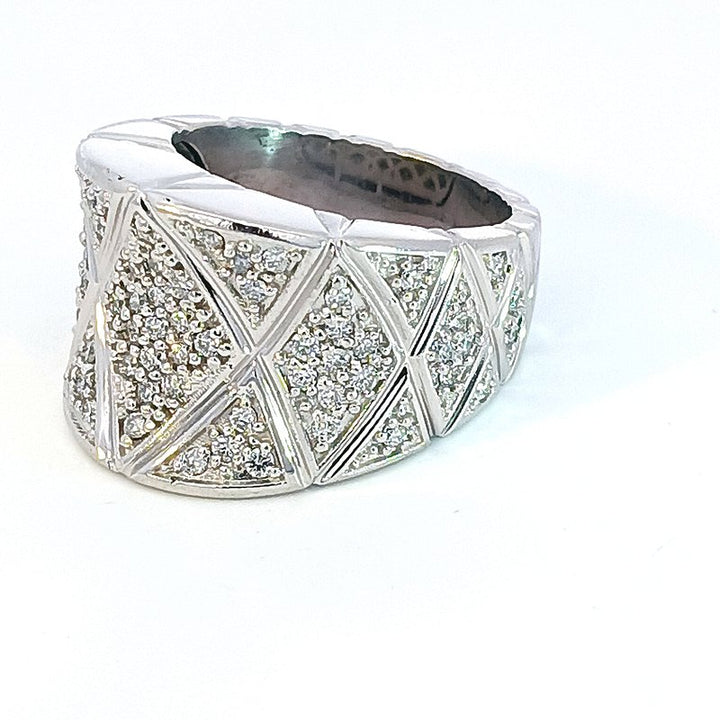 Luxury by Rene Hernandez Wide Geometric Ring