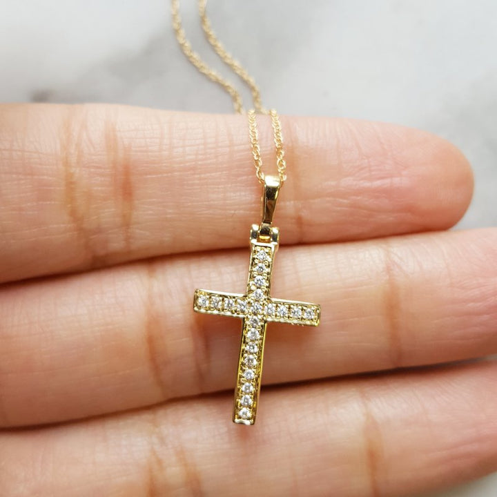 Gems One Diamond Cross Pendant In 14K Yellow Gold (1/10ctw)