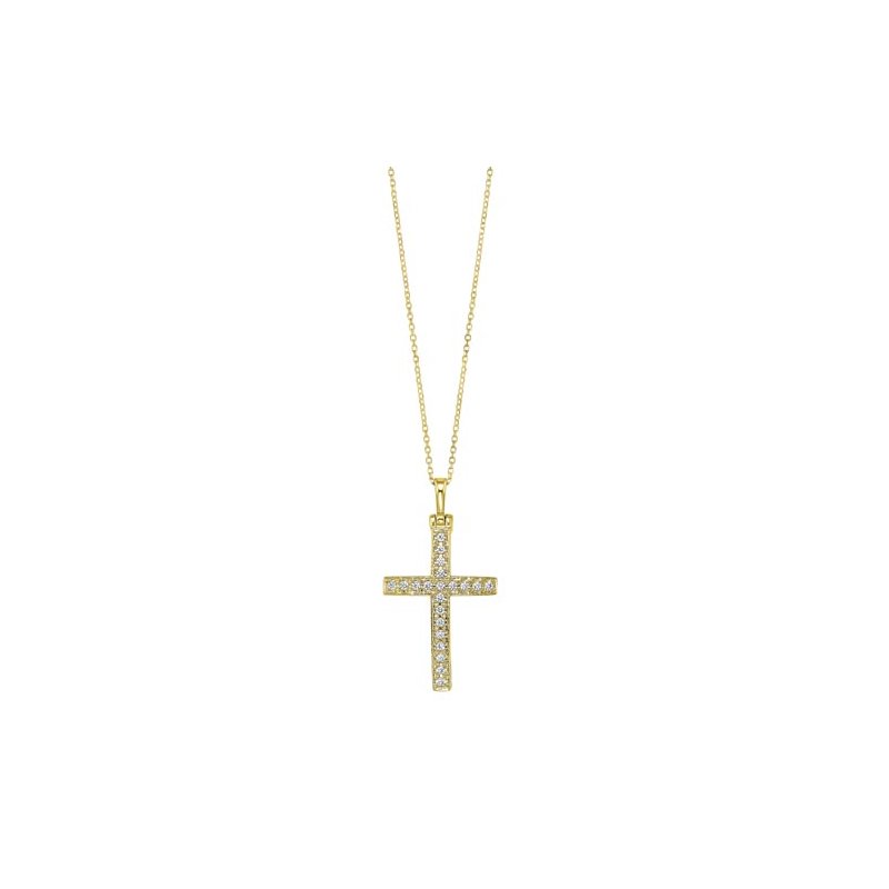 Gems One Diamond Cross Pendant In 14K Yellow Gold (1/10ctw)