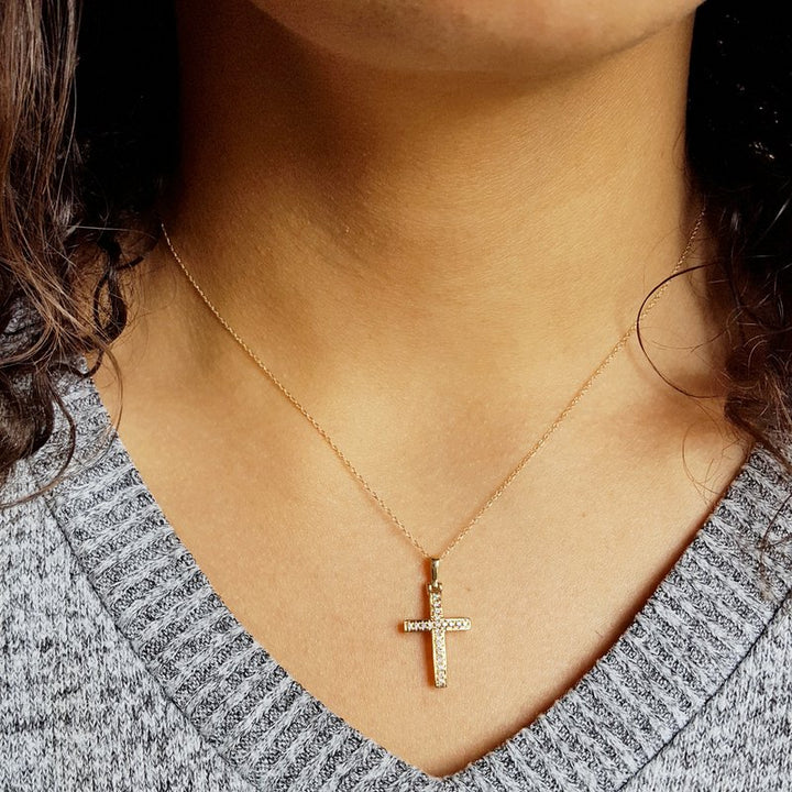 Gems One Diamond Cross Pendant In 14K Yellow Gold (1/10ctw)