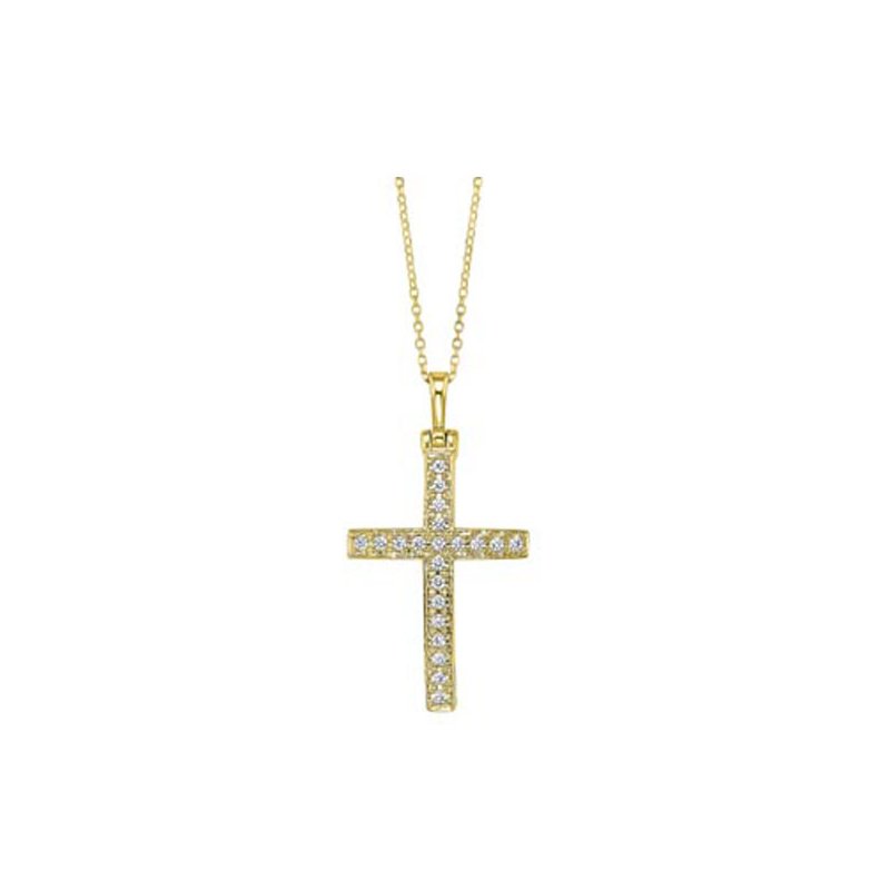 Gems One Diamond Cross Pendant In 14K Yellow Gold (1/10ctw)