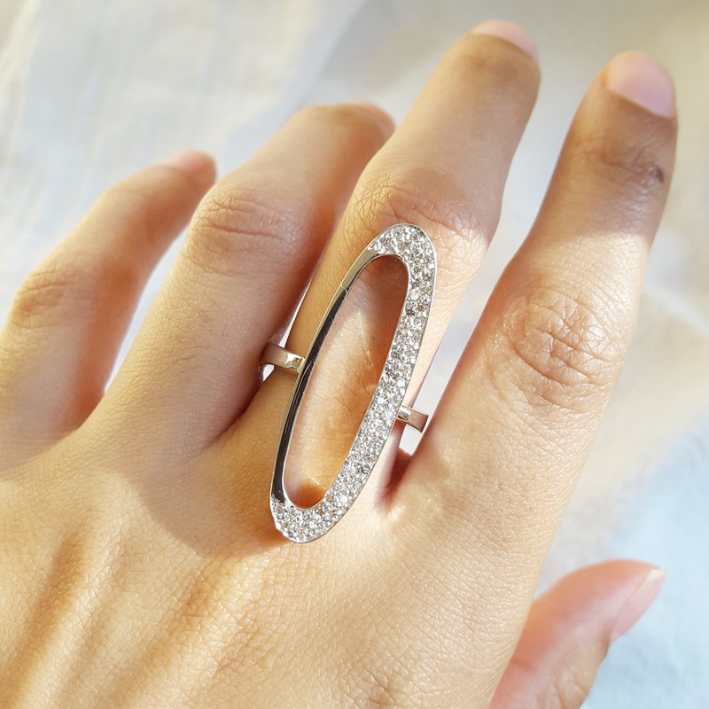  Luxury by Rene Hernandez Oval Open Ring 020833 - Sami Fine Jewelry