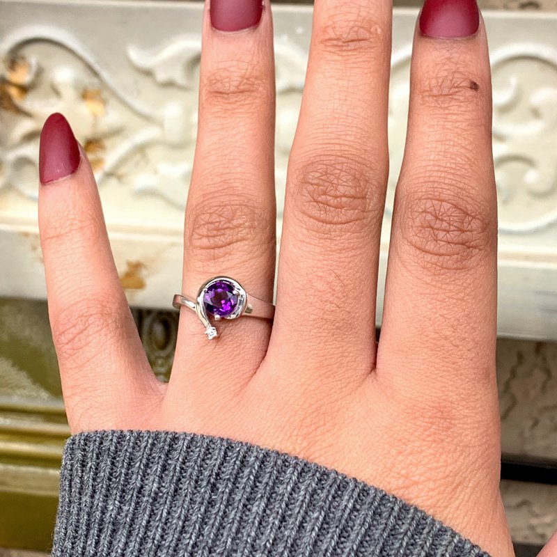 Arizona Amethyst Silver Jewelry Shooting Star Ring