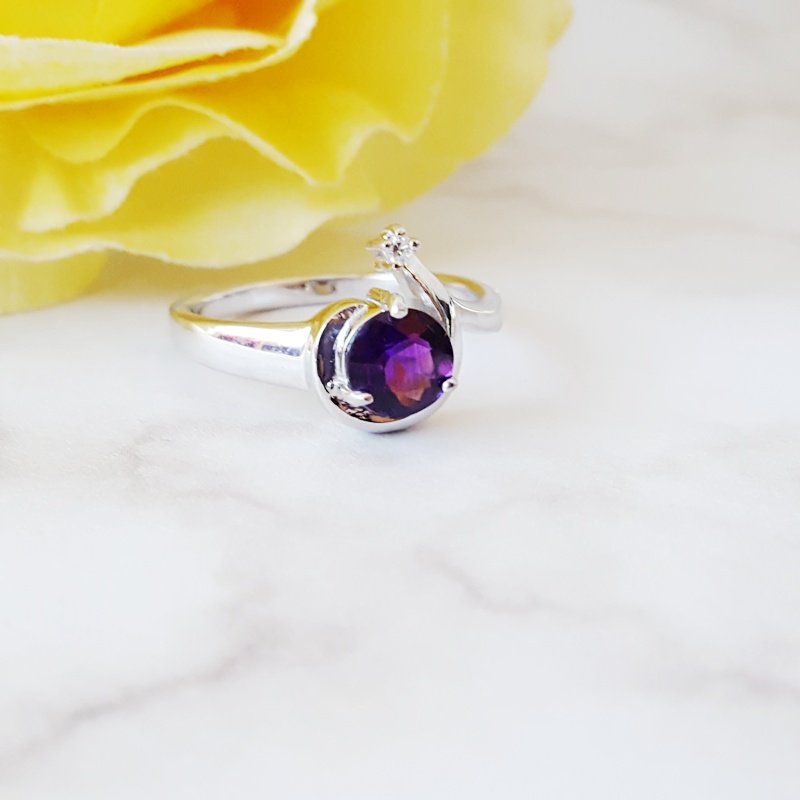 Arizona Amethyst Silver Jewelry Shooting Star Ring