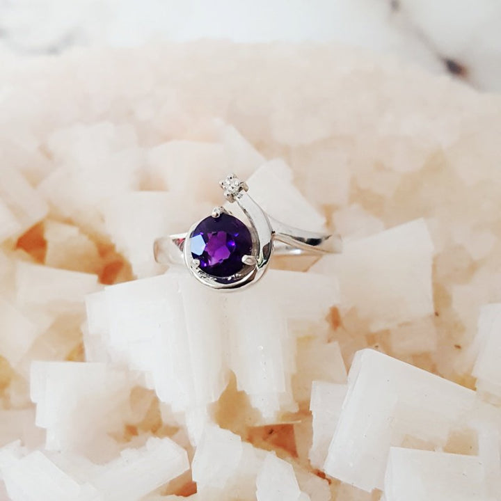 Arizona Amethyst Silver Jewelry Shooting Star Ring