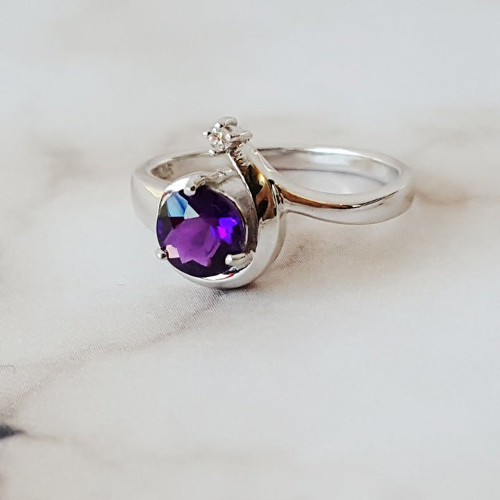Arizona Amethyst Silver Jewelry Shooting Star Ring