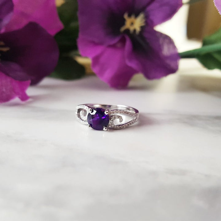 Arizona Amethyst Gold Jewelry Swirl Amethyst Ring