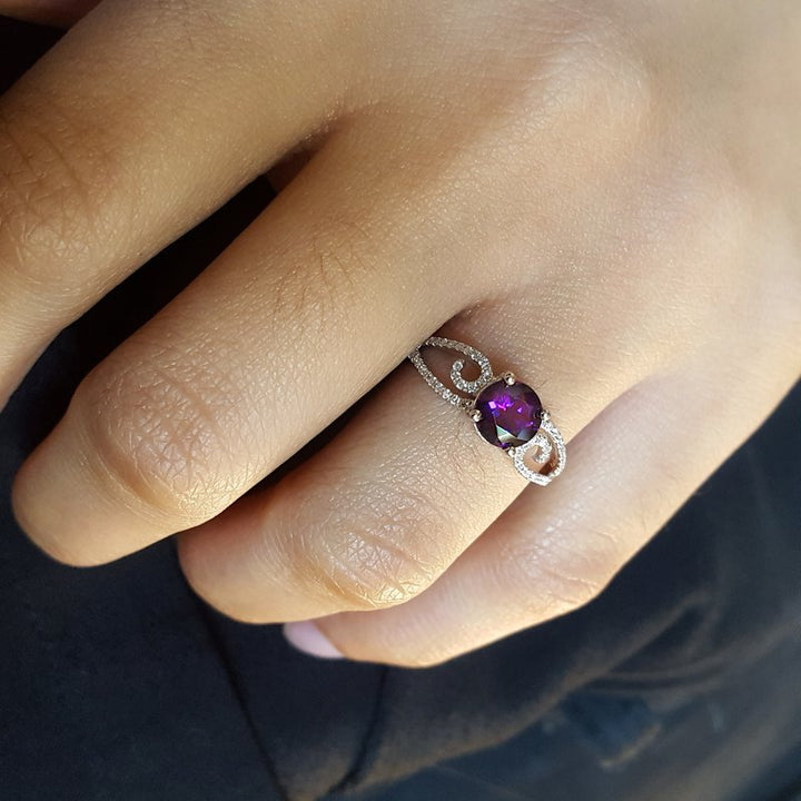 Arizona Amethyst Gold Jewelry Swirl Amethyst Ring