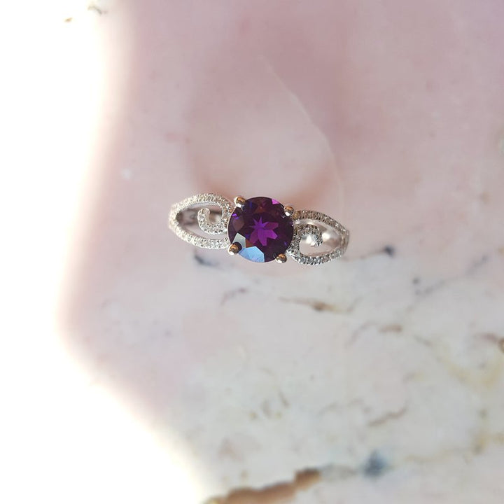 Arizona Amethyst Gold Jewelry Swirl Amethyst Ring