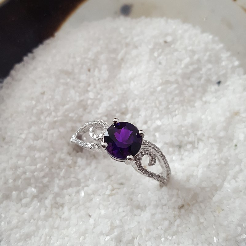  Arizona Amethyst Gold Jewelry Swirl Amethyst Ring 363067 - Sami Fine Jewelry