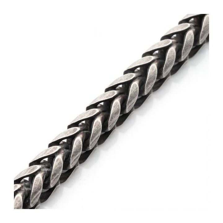 INOX Jewelry Antiqued Finish Stainless Steel Franco Chain Bracelet