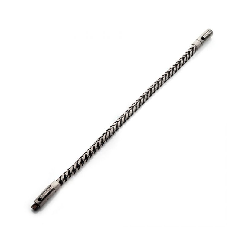 INOX Jewelry Antiqued Finish Stainless Steel Franco Chain Bracelet