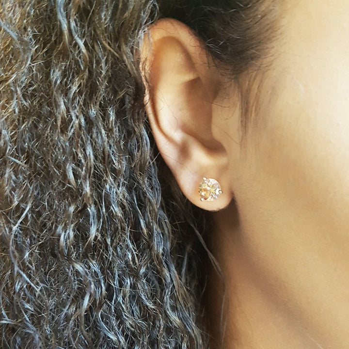 American Gem Collection Green Sunstone Martini Studs