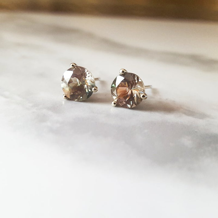 American Gem Collection Green Sunstone Martini Studs